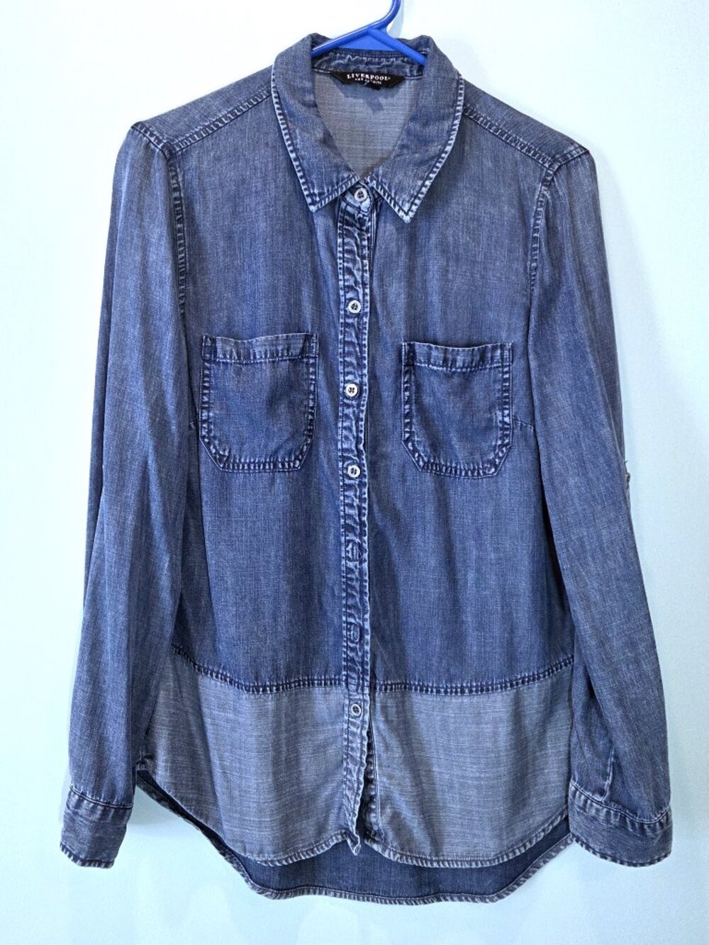Liverpool Denim Button Down Shirt Size S